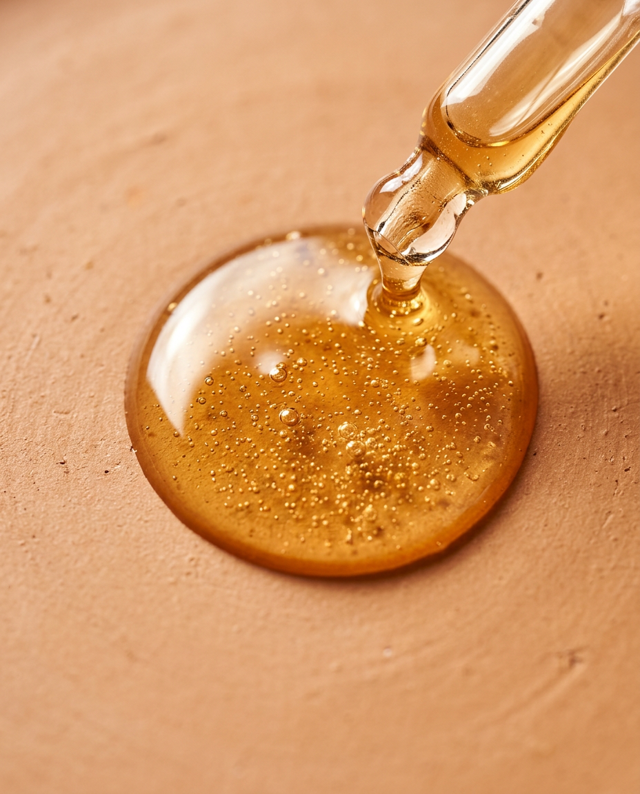Macro texture serum ambre - Taches