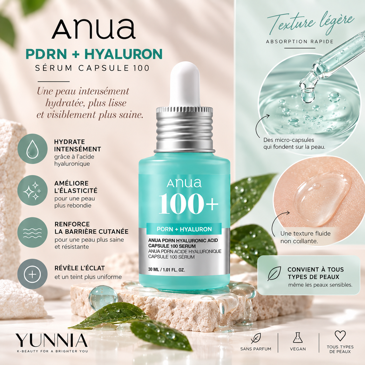 ANUA PDRN Hyaluronic Acid Capsule 100 Serum — 30 ml