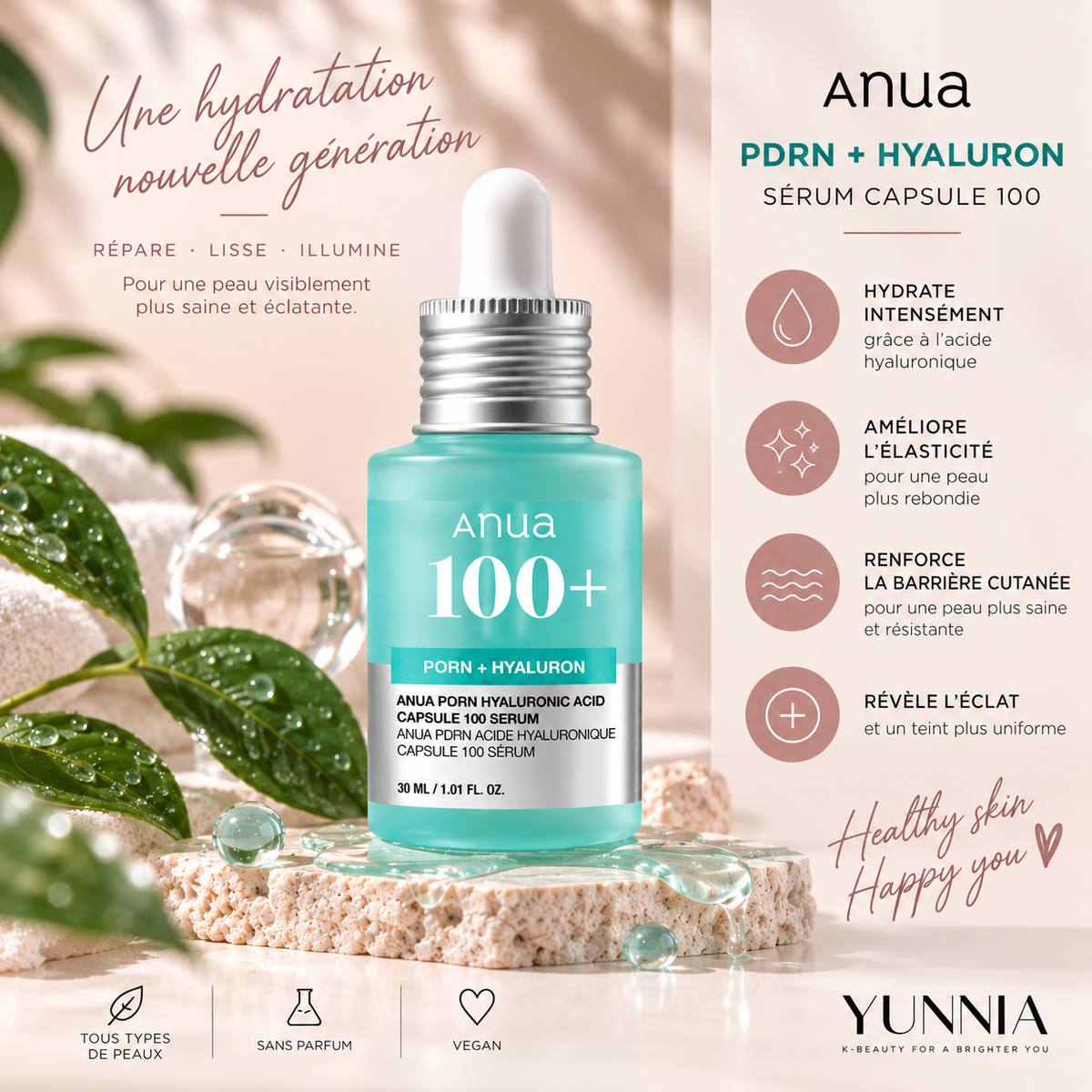 ANUA PDRN Hyaluronic Acid Capsule 100 Serum — 30 ml