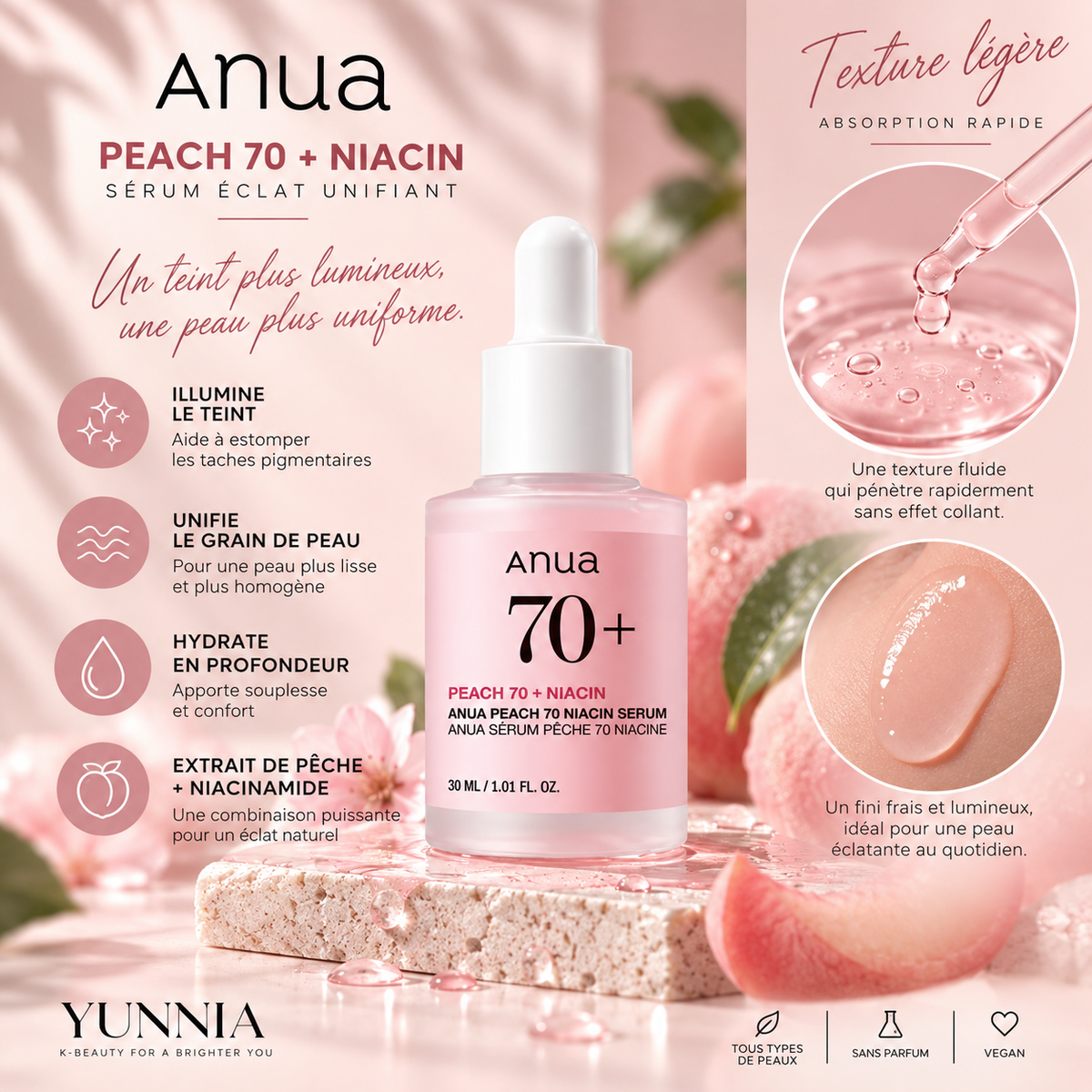 ANUA Peach 70 Niacin Serum — 30 ml