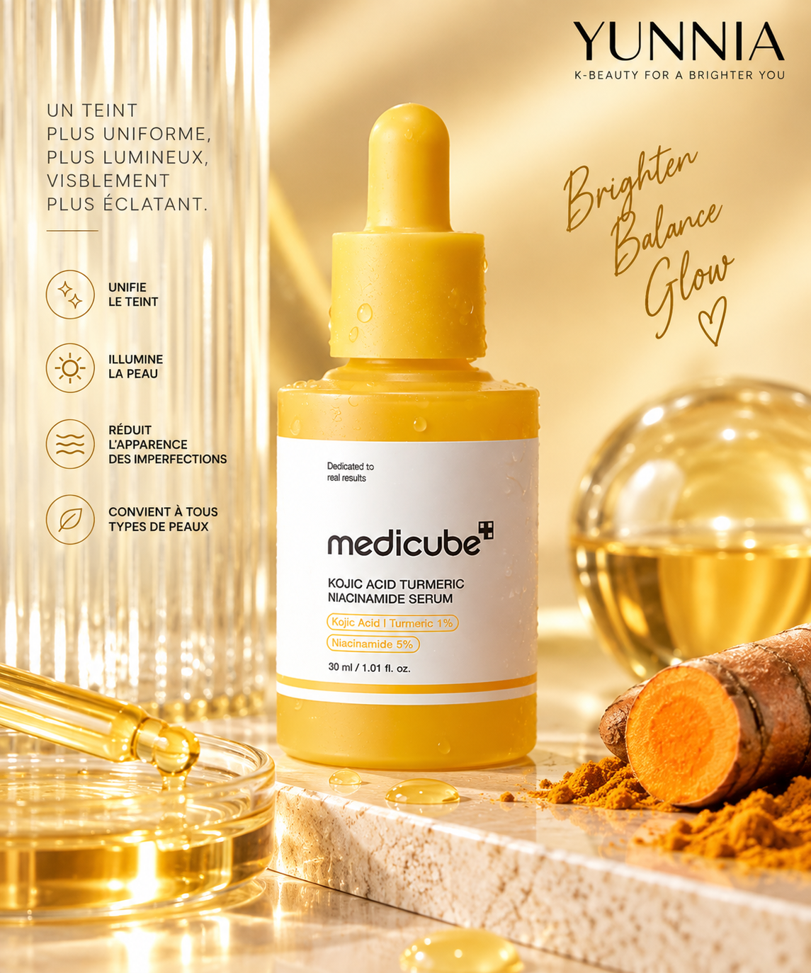 MEDICUBE Kojic Acid Turmeric Niacinamide Serum — 30 ml