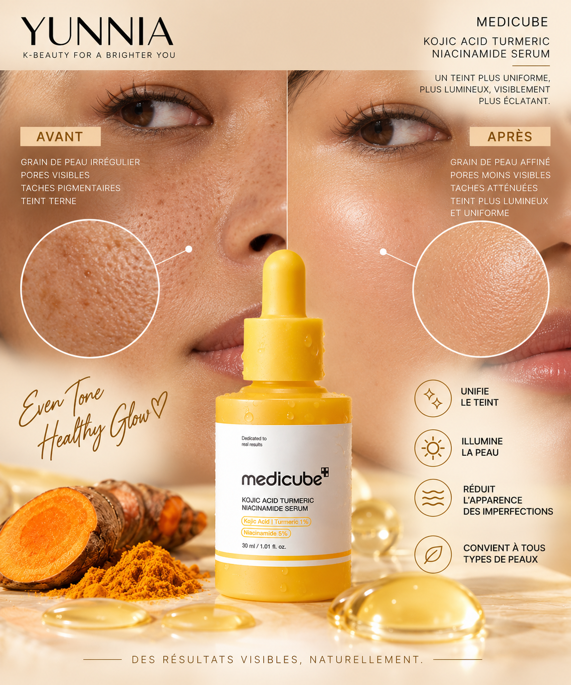 MEDICUBE Kojic Acid Turmeric Niacinamide Serum — 30 ml