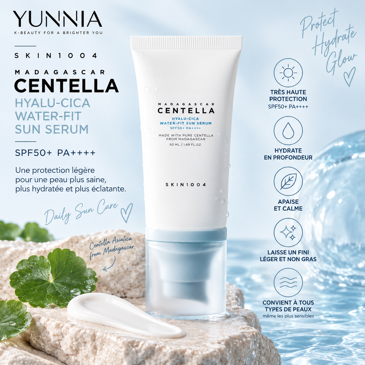 SKIN1004 Hyalu-Cica Water-Fit Sun Serum SPF50+ PA++++ — 50 ml