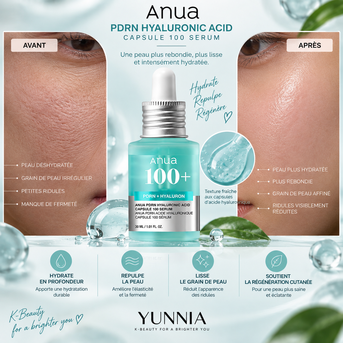 ANUA PDRN Hyaluronic Acid Capsule 100 Serum — 30 ml
