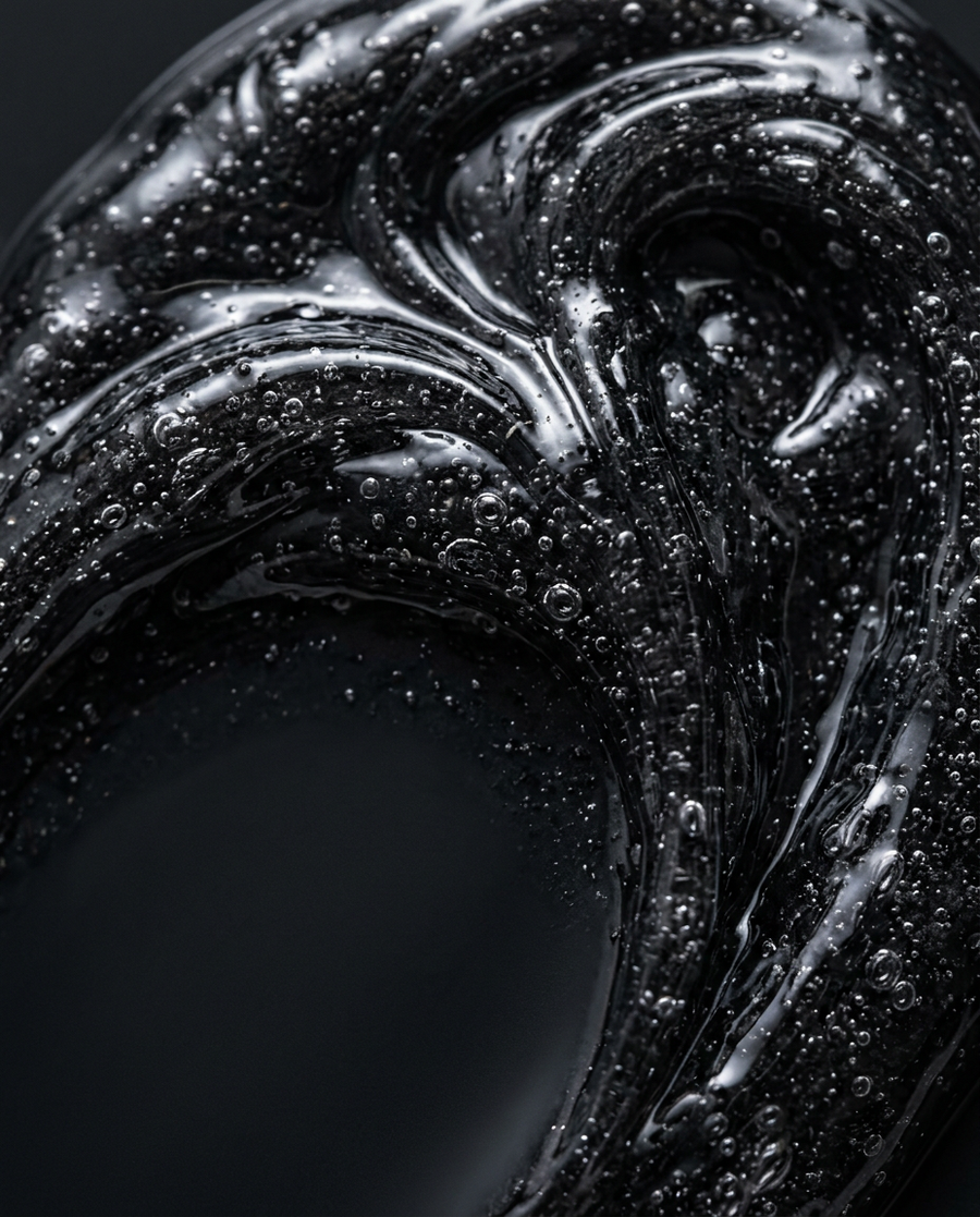 Macro texture gel noir charbon - Imperfections
